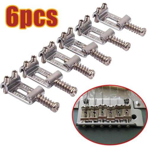 6pcs/set Guitar Saddle Chrome Roller Electric Guitar Bridge String Saddles Vibrato Bridge Pull String Code Guitar Accessories