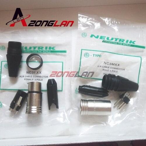 80PCS original FOR NEUTRIK connector 40PCS NC3MXX + 40PCS NC3FXX Male et femelle Un ensemble 3 Broches XLR Connecteur avec