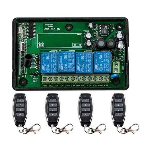AC85v~250V 110V 230V 4CH RF Wireless Remote Control Relay Switch light /lamp/ window/Garage Doors shutters projection screen