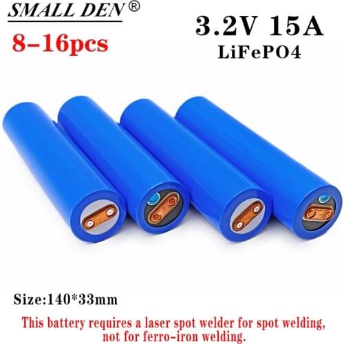 8-16pcs 3.2v 15Ah 33140 lifepo4 battery 3.2V Cells diy 12v 4S 24V 36V ebike electric scooter tricycle power tool battery pack