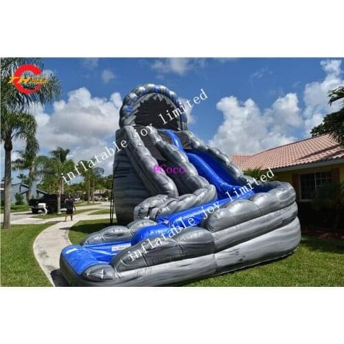Free ship to sea port!2018 newest inflatable water slides,park inflatable bouncy water slip with dual slides pool