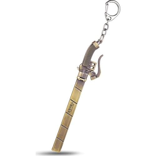 Attack on Titan Scout Regiment Levi Ackerman Eren Jaeger Mikasa Ackerman Weapon Blade Sword Alloy Keychain Key Chains Keyring