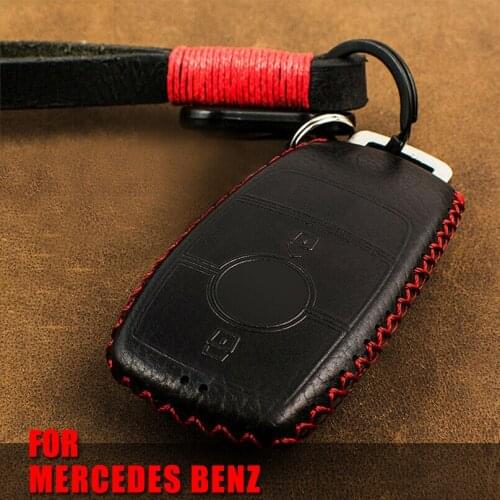Genuine Leather Car Key Case Cover Case Bag Shell 2 3 Buttons For Mercedes Benz AMG 2017 W205 C200 C180 C260 C300 E260 E320 E400