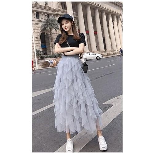 Color Waist 9075# Colour Real Belt 2019 Flash In The Summer Half-body Skirt High Quality Lining Half-body Longuette