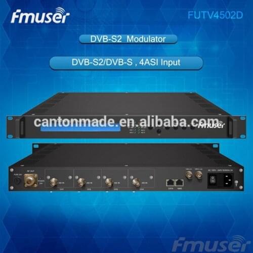FMUSER FUTV4502D DVB-S2 Modulator 10MHz in QPSK Digital RF Modulators (4*ASI in,BISS, 24V RF output) 950-2150MHz Rita