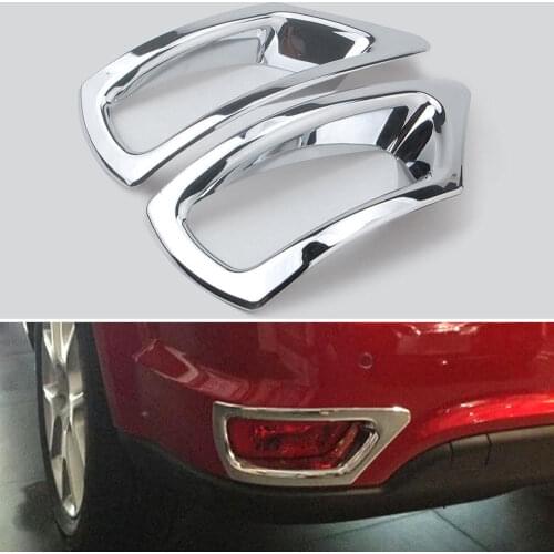 For Dodge Coolway 2015-2018 Chrome Rear Fog Light Lamp Bumper Cover Trim Molding Chromium Styling