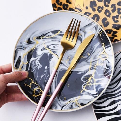 Ceramic art plates, dinner plates, dishes, home dishes, fruit salad restaurants, decorative cutlery, steak plates