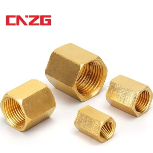 Brass Pipe Fitting Copper Hose Hex Coupling Coupler Fast Connetor Female Thread 1/8" 1/4" 3/8" 1/2" 3/4" BSP For Water Fuel Gas