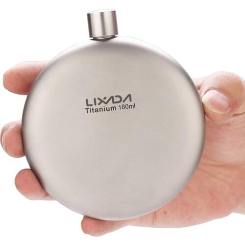 Lixada 260ml Leakproof Titanium Flask Alcohol Whisky Wine Flask with Cup Set for Outdoor Camping Backpacking Travel Picnic