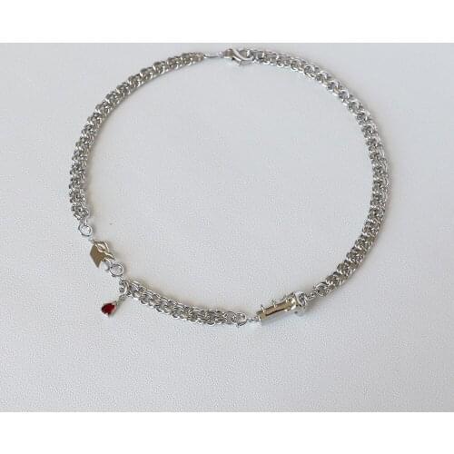 Metal cold wind trend symbol coiled element spliced clavicle necklace