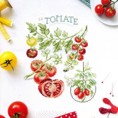 Kitchen Ingredients Tomate Pattern Fishxx Cross Stitch Kit VE4 Tomato Precision Printing Embroidery Bag