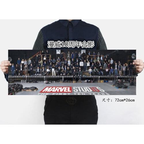 35X51CM Marvel Superhero Series Movie Retro Style Kraft Paper Poster Iron Man Spiderman Captain America Wall Sticker Home Decor