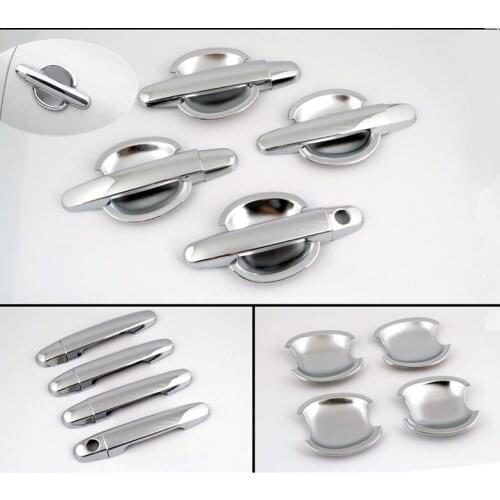 New Chrome Door Handle Cover + Cup Bowl combo For Toyota Yaris Vios 2006 2007 2008 2009 2010 Toyota Corolla 2003 - 2013
