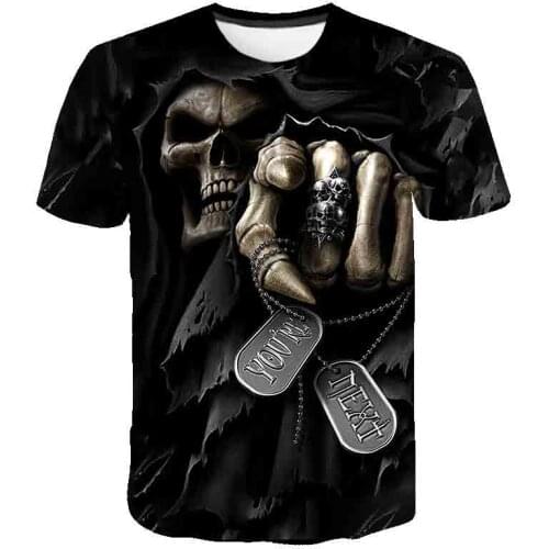 2020 new printed t-shirt skull 3d t-shirt summer fashion short-sleeved t-shirt Top male/female short-sleeved Top