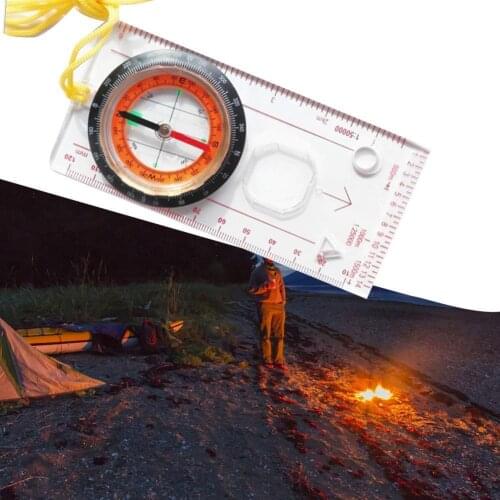 New Outdoor Camping Directional Cross-country Race Compass Compass Ruler Map Hiking Ruler Special Compass Map Baseplate Sca L4E2