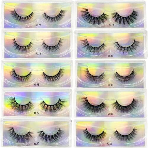Wholesale Lashes Mink Fluffy False Eyelashes Natural Lash Extension Fake Lashes Packs Make Up Eyelash Packaging