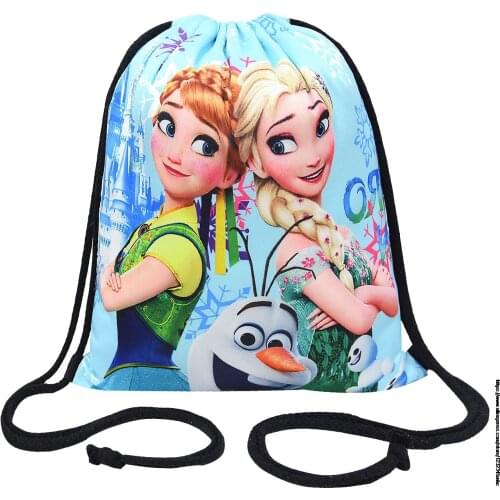 Original Disney Frozen Elsa Anna Genuine Bundle Pocket Birthday Party Gift Bag Storage Bag Non-woven Fabric Shopping Bag 35*31CM