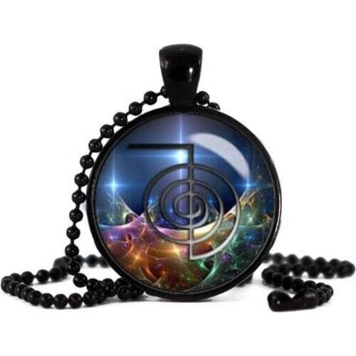 XUSHUI XJ Cho Ku Rei Pendant Necklace Energy Healing Necklace Reiki Master Sacred Fractal Geometry Jewelry Yoga Necklace Women
