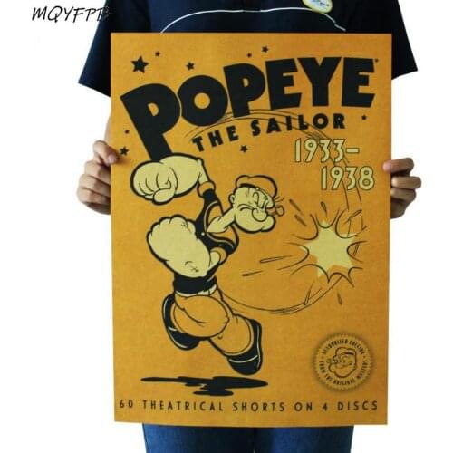 Anime Popeye Kraft Paper Poster Interior Decorative painting 50.5x35cm