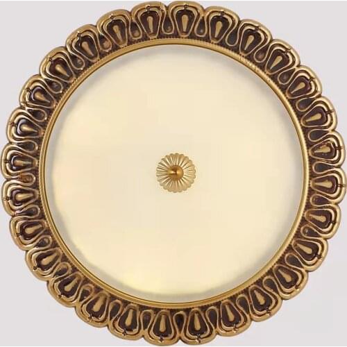 Ceiling Lamp European Style Retro Bedroom Lamp LED Round Creative Personality Light Luxury American Modern Room Aisle Lamp