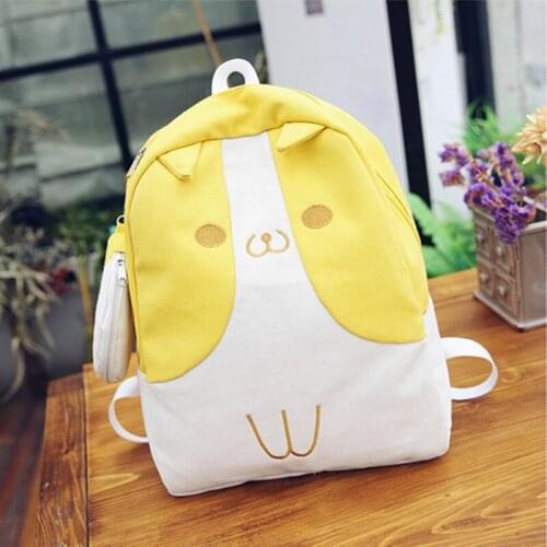 Cartoon Kawaii Shiba Inu Backpacks for Women Canvas Funny doge School Bags Mochila Feminina Animal Dog Schoolbag Backpack 031804