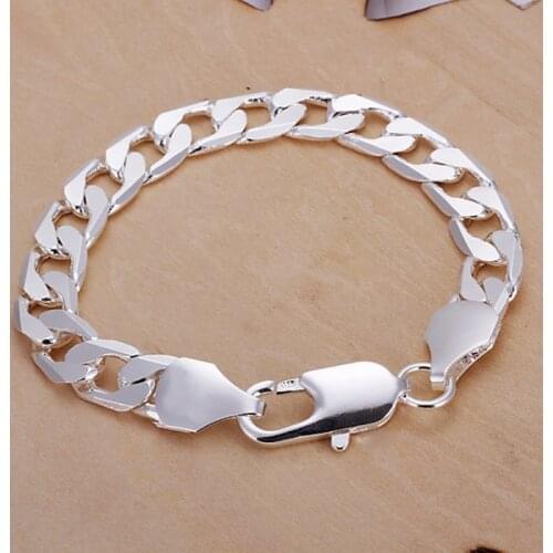 Silver color exquisite cute nice women men 10MM chain hot sale gift bracelet fashion charm jewelry birthday gift H262