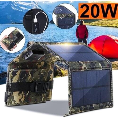 4 Fold Reusable Solar Charging Equipment Solar Cells Foldable Camping Durable Solar Panel Environmental