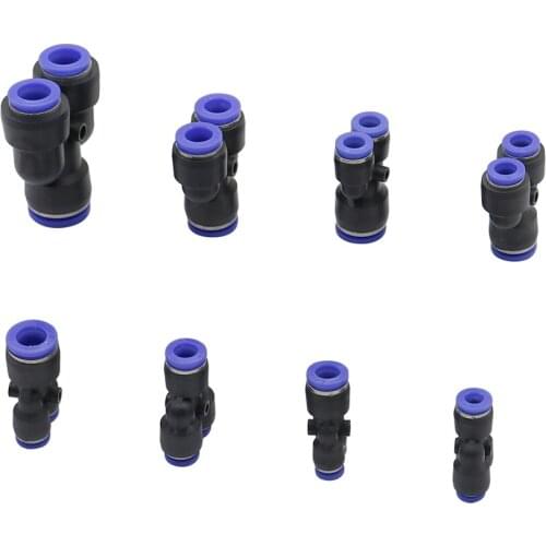 4/6/8/10/12/16mm Pneumatic Fittings Interface Y Shape Slip-lock Reducing Connector Pneumatic Port Adapter Garden Water 100PCS
