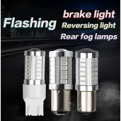 2PCS Car motorcycle LED bulbs Brake lights Reversing lights Strobe T20 W21W 1156 BAU15S BA15S 1157 PY15D Fog lights