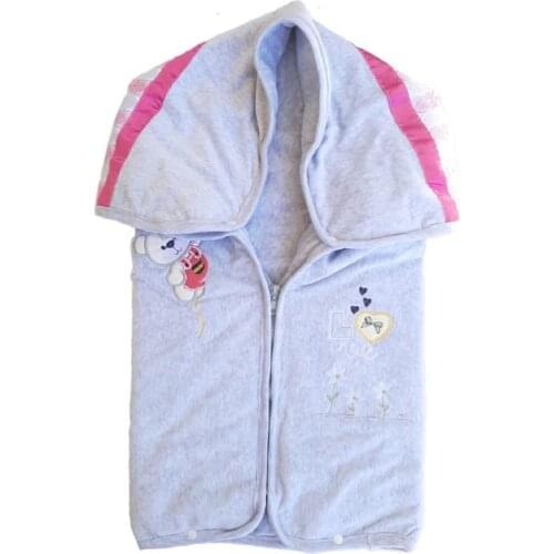 Intra- Fiber Padded Zipper Velvet Swaddle Blanket Pink