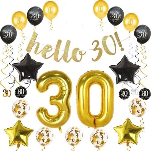 30/40/50/60th Age Balloon Wedding Adult Anniversary Balloons Happy Birthday Party Decorations Adult Supplies Party Favors