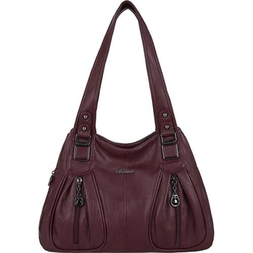 Ladies Leather Top Handle Satchel Shoulder Bag Women Tote Handbag 2021 New Female Shopping Large Capacity Hobos Messenger Bags