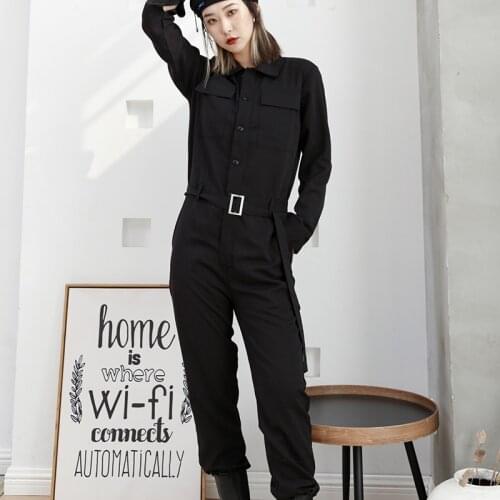 Yamamoto style dark Gothic long sleeve Jumpsuit lazy style niche designer Jumpsuit large womens personality