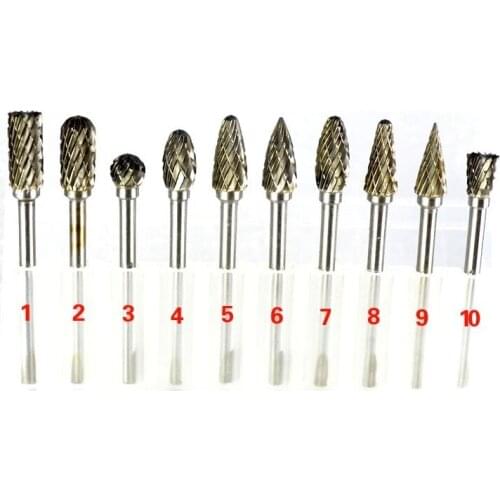 10pcs/lot Tungsten steel grinding head,rotary file,roll grinding,Carbide Burrs Drill Die Grinder Carving router bit Set