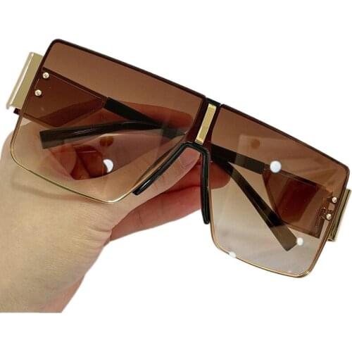 2021 Metal Frame Square Sunglasses Women Men Fashion Luxury Brand Mirror Sun Glasses for Women UV400 Lentes De Sol Mujer