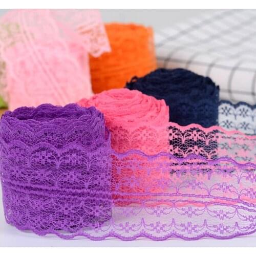 4.5cm with Hollow Colored Lace Ribbon 10 M/Pcs DIY Apparel Sewing Lace Handmade Craft Materials 5 Pcs/lot