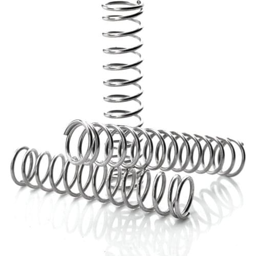 5PCS, Steel Pressure Spring, Wire Dia 1mm Outer Dia 6mm Length 60-305mm