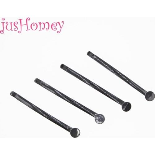50 Pieces 60mm Solid Black Color Metal Bobby Pins w/ Gluing Pad Hair Accessory For DIY Craft Supplies