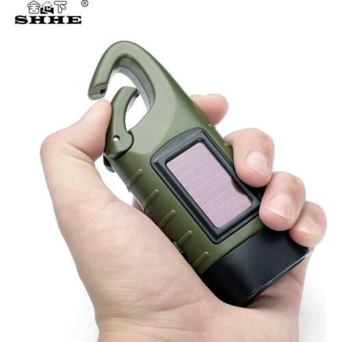 Emergency Hand Crank Dynamo Solar Flashlight Rechargeable LED Light Lamp Charging Powerful Torch For Outdoor Camping Flashlight