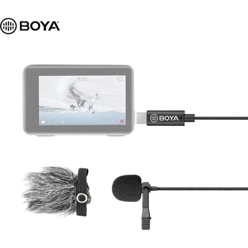 BOYA BY-M3-OA Omnidirectional Clip-on Lavalier Lapel Microphone USB Type-C Interface For DJI OSMO Action Video Camera Accessorie
