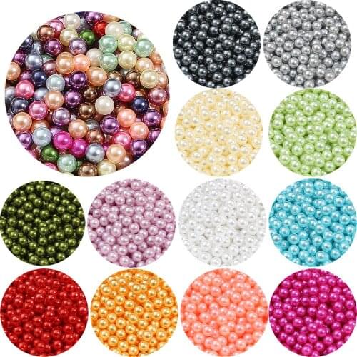100pcs 8mm Multicolors No Hole ABS Imitation Pearls Round Beads For DIY Bracelet Necklace Jewelry Making Supplies