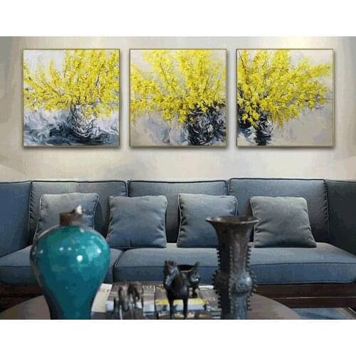 DONGMEI OILPAINTING Hand painted oil painting Home decor High quality knife painting flower art pictures DM1904168