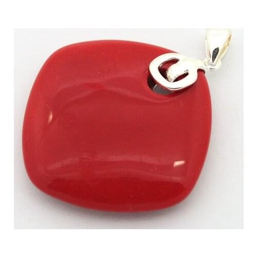 Elegant 35x35MM Red Coral Pendant for valentines day gift Wind women