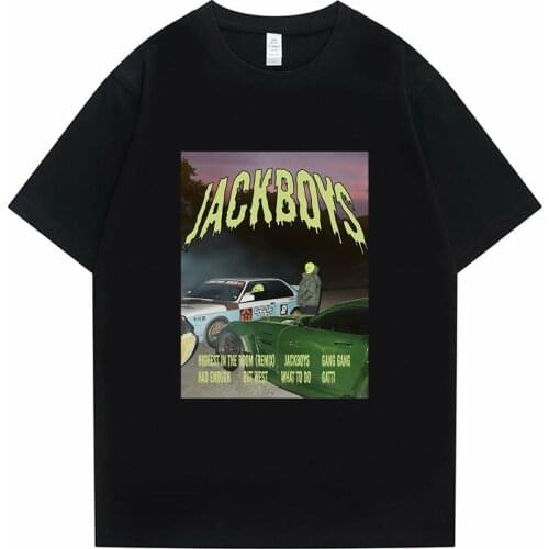 Jackboys & Travis Scott Pattern Print T Shirts Vehicle Tees Short Sleeve Summer Fashion Men Tshirt NAGRI Asap Rocky T-shirt Tops