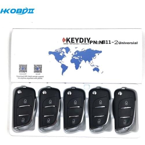 HKOBDII KEYDIY Original KD NB11-2 2 Buttons with Universial Chip Remote Key For KD900/KD-X2/URG200 Remote