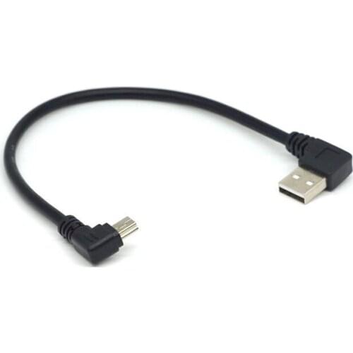 Mini USB 5Pin 90 Degree Left & Right Angled Male to Left USB 2.0 Male Data Charge Charger Charging Cable