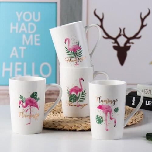 Creative Ceramic Cup Advertising Promotion Water Cup Flamingo Coffee Mug Customized LOGO