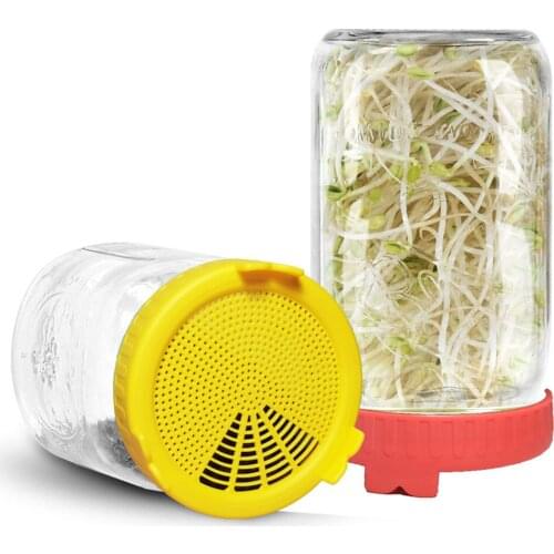 Sprouting Lid Seed Growing Fermentation Vegetable Sealing Lids Food Grade Mesh Sprout Cover Kit for Mason Jar