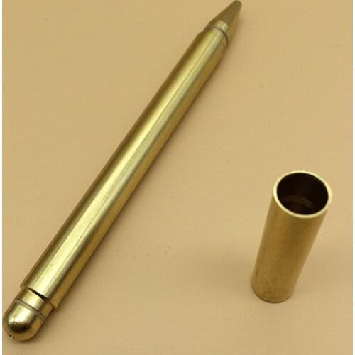 Handmade Brass Signature Pen 0.5mm black ink Solid Copper Gel Ink Pen Tactical Pen Self Defense EDC Two Designs