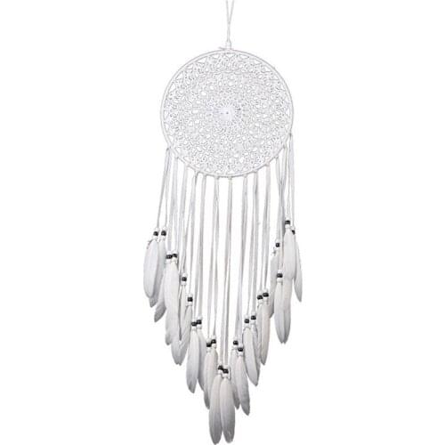 Dream Catcher with Tassels Bohemian Woven Hanging Ornament Wind Chimes Indoor Feather Pendant Dreaming for Home Car Wall Decor